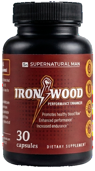 IronWood performance enhancer dietary supplement bottle, 30 capsules